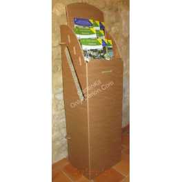 Présentoir 3 bacs en carton sur pied pour format A4 portrait Présentoir 3 bacs en carton sur pied pour format A4 portrait