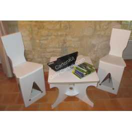 Stand en carton - 2 chaises et 1 table basse