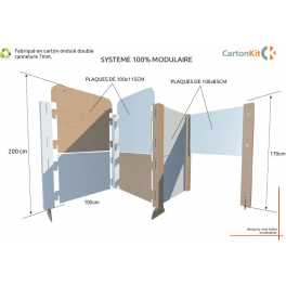 Cloison en Carton 2 metres